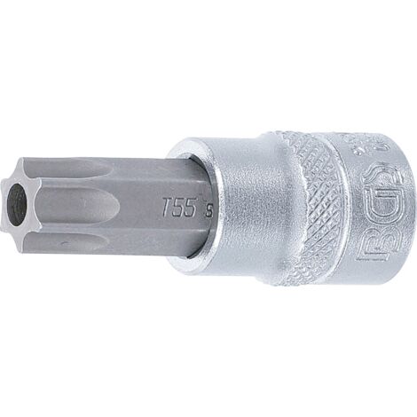 BGS Bit-Einsatz Antrieb Innenvierkant 10 mm (3/8&quot) T-Profil (für Torx) mit Bohrung T55 - 2599 (1/2)