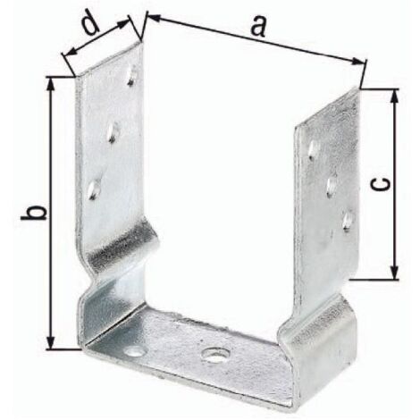 Pfostenlasche Pfostenträger U-Form 101 mm Holzverbinder, Stahl feuerverzinkt