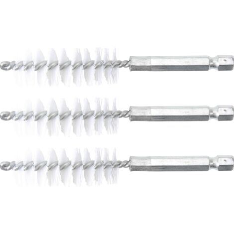 BGS Nylonbürste 17 mm Antrieb Außensechskant 6,3 mm (1/4") 3tlg. - 3078-17-N