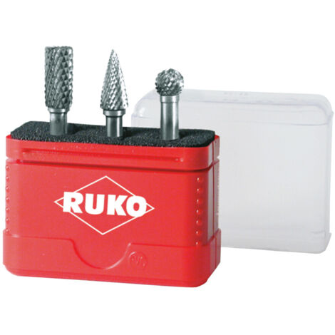 RUKO Hartmetall-Frässtifte-Satz in Mini-Box 3-teilig