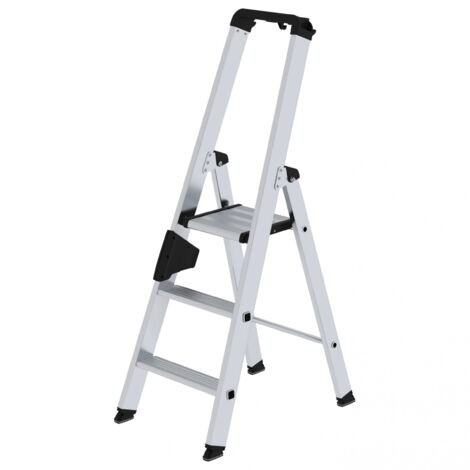 Stufenstehleiter 3 Stufen Aluminium Gesamthöhe 1340 mm mit ergo-pad-Griffzone