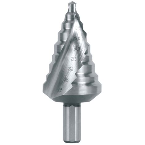 RUKO Stufenbohrer HSS spiralgenutet mit Kreuzanschliff 12 Stufen Ø 6 - 32 mm - 101096