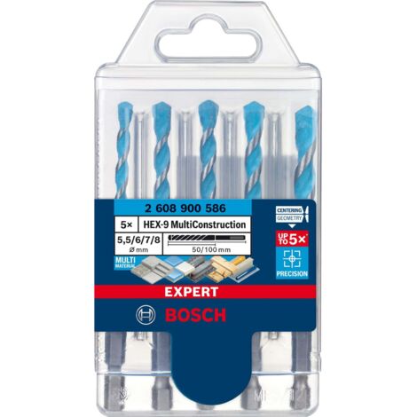 Bosch Expert MultiConstruction HEX-9 Bohrer-Set 5,5/6/6/7/8 mm 5tlg. - 2608900586