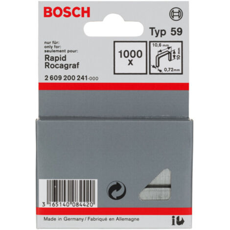 Feindrahtklammern Typ 59 10,6 x 0,72 x 10 mm BOSCH - 2609200241