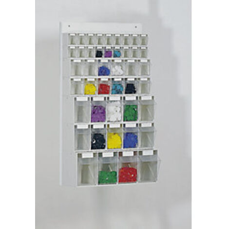 Lockweiler Klarsichtmagazin mit Holzrückwand H 960 x B 600 x T 185 mm weiß - 1564413