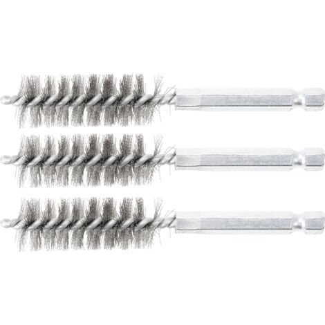 BGS Stahlbürste 16 mm Antrieb Außensechskant 6,3 mm (1/4&quot) 3tlg. - 3078-16-S