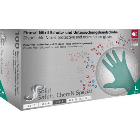 AMPri 100x Einweghandschuhe SolidSafety ChemN Special Gr. XL grün - 81303-4
