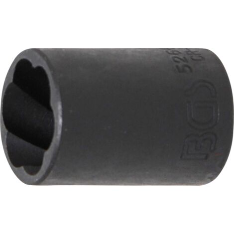 BGS Spiral-Profil-Steckschlüssel-Einsatz / Schraubenausdreher Antrieb Innenvierkant 12,5 mm (1/2") SW 17 mm - 5266-17