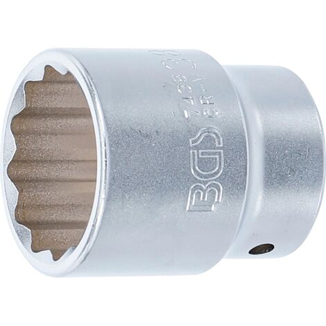 BGS Steckschlüssel-Einsatz Zwölfkant Antrieb Innenvierkant 20 mm (3/4") SW 38 mm - 7438 (1/3)