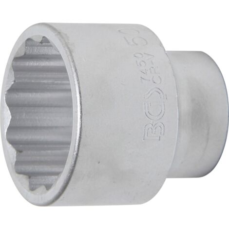BGS Steckschlüssel-Einsatz Zwölfkant Antrieb Innenvierkant 20 mm (3/4") SW 50 mm - 7450 (1/4)
