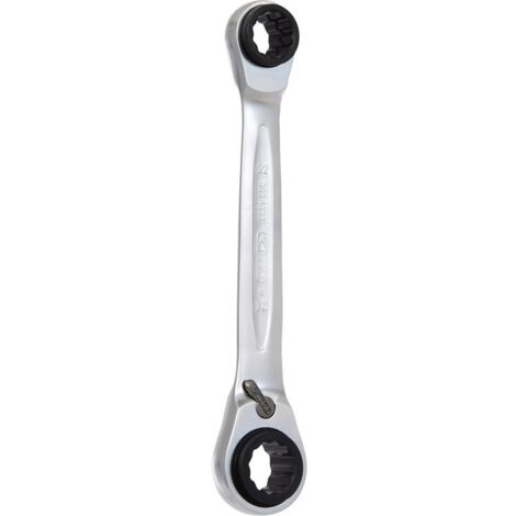 KS TOOLS 4 in 1 GEARplus umschaltbar Doppel-Ratschenringschlüssel 21 x 22 x 24 x 27 mm - 503.4553