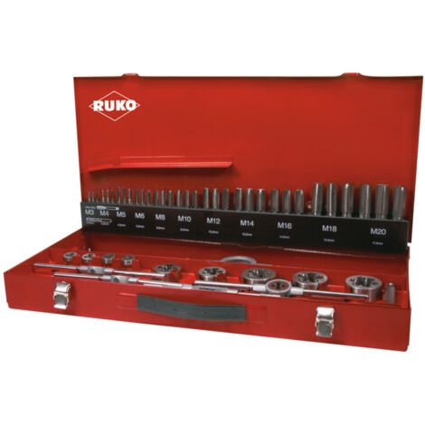 RUKO 54-teiliger Gewindeschneidwerkzeug-Satz HSSE-Co 5 in Industriekassette - 245040E