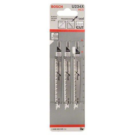 Bosch 3x Stichsägeblatt U 234 X Progressor for Wood - 2608633525