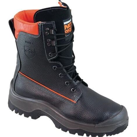 Forstsicherheitsstiefel NoRisk Gr.45 schwarz/orange Leder S3 SRC EN20345/EN17249 (1/2)