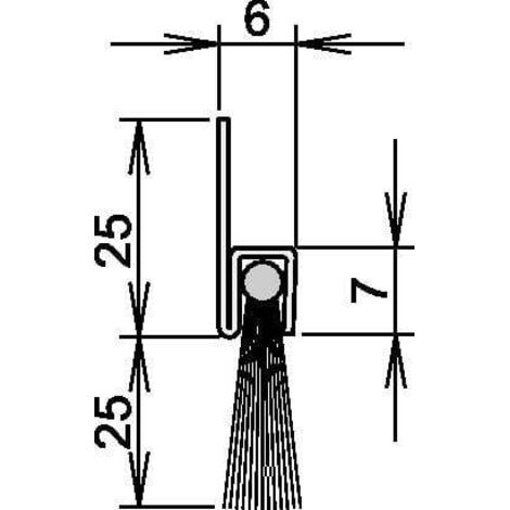 athmer Bürstentürdichtung L.1250mm Rosshaar mixed - 4-310-025-1250