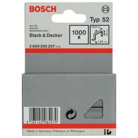 Flachdrahtklammer Typ 52, 12,3 x 1,25 x 12 mm, 1000er-Pack