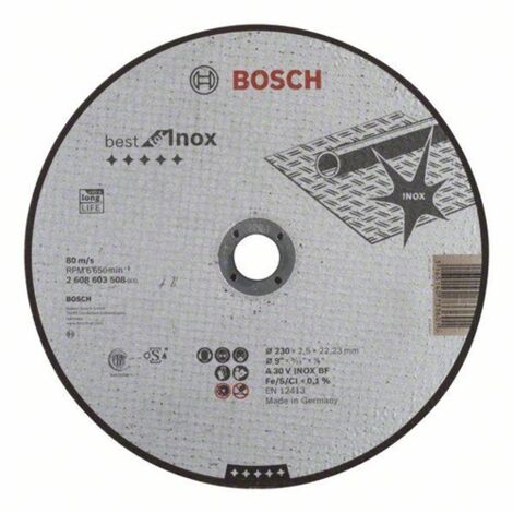 Bosch Trennscheibe gerade Best for Inox A 30 V INOX BF 230 mm 22,23 mm 2,5 mm - 2608603508 (1/5)