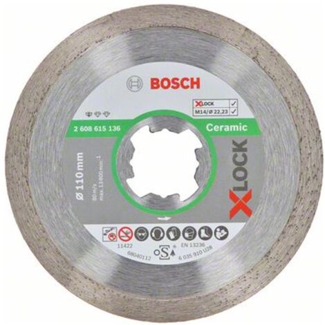 Bosch X-LOCK Diamanttrennscheibe Standard for Ceramic 110 x 22,23 x 1,6 x 7,5 mm - 2608615136