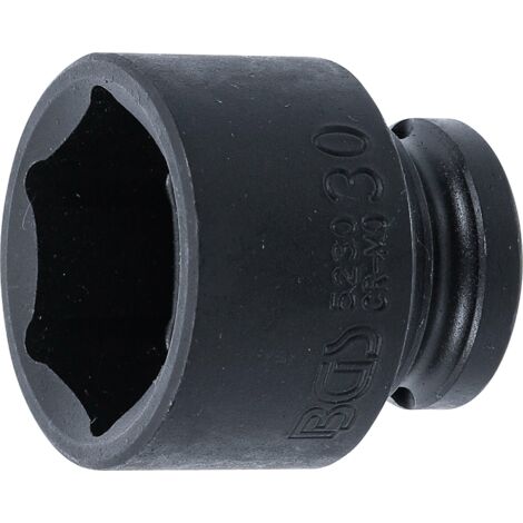 BGS Kraft-Steckschlüssel-Einsatz Sechskant Antrieb Innenvierkant 12,5 mm (1/2") SW 30 mm - 5230 (1/3)