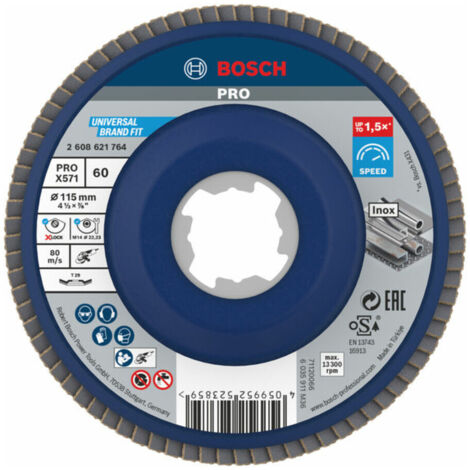 Bosch X-LOCK Fächerscheibe X571 Best for Metal Durchmesser 115 mm Körnung 60 10 Stk