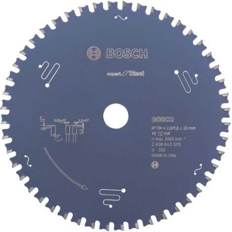 Bosch Kreissägeblatt Expert for Steel für Handkreissägen 184 x 20 x 2 mm 48 - 2608643055