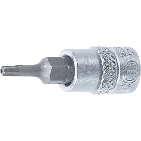 BGS Bit-Einsatz Antrieb Innenvierkant 6,3 mm (1/4") T-Profil (für Torx) mit Bohrung T10 - 2357 (1/2)