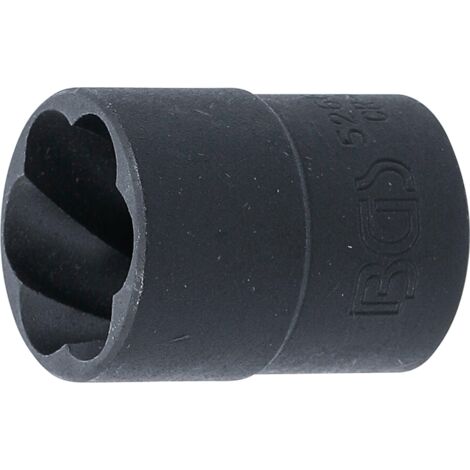 BGS Spiral-Profil-Steckschlüssel-Einsatz / Schraubenausdreher Antrieb Innenvierkant 12,5 mm (1/2") SW 19 mm - 5266-19