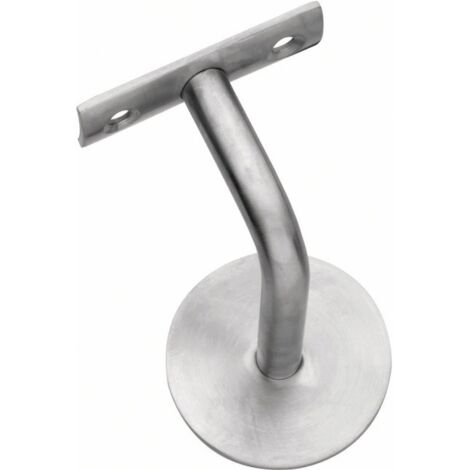 Handlaufträger Edelstahl matt Durchmesser Wandplatte 60 mm gewölbte Auflage