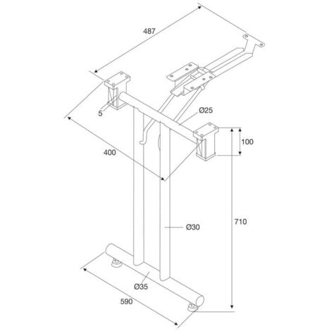 BMB Klapptisch-Gestell CR pol.H.710-715mm Befestigungsschrauben - 312 110479