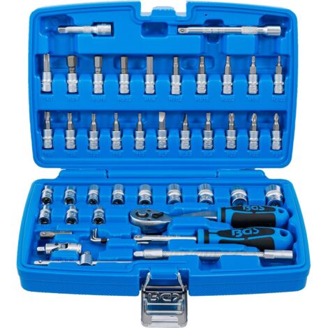 BGS Steckschlüssel-Satz Antrieb 6,3 mm (1/4&quot) Zollgrößen 46tlg. - 2141