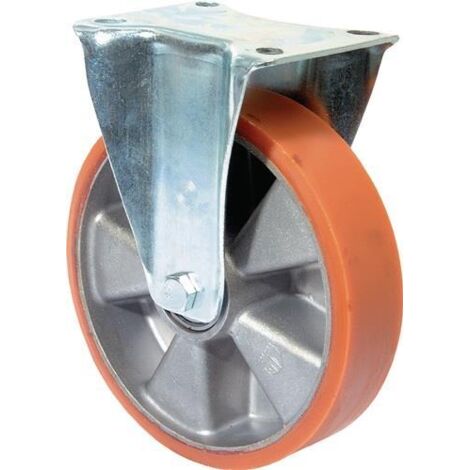 BS Rollen Bockrolle D.125mm Trg.450kg Guß-PU-bandage Platte 138x110 mm