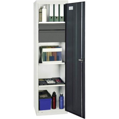 Stumpf Werkzeug- und Materialschrank Serie 3000 lichtgrau / anthrazitgrau + 1 Schublade 100 mm + 1 Schublade 200 mm + 3 Auszugsböden - 3005771 (1/2)