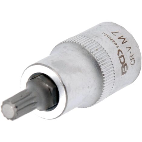 BGS Bit-Einsatz Antrieb Innenvierkant 12,5 mm (1/2") Innenvielzahn (für XZN) M7 - 4355 (1/2)