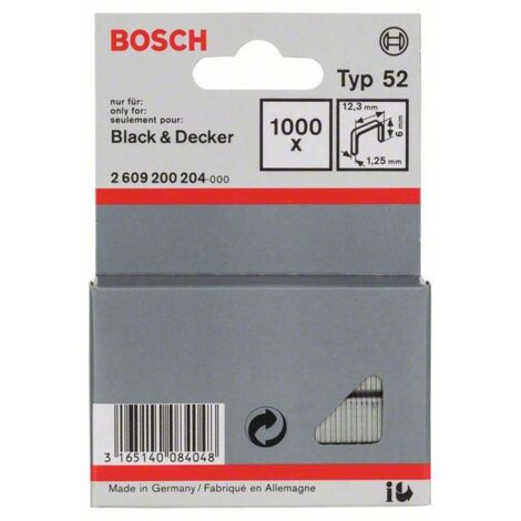 Bosch Flachdrahtklammer Typ 52, 12,3 x 1,25 x 6 mm -2609200204