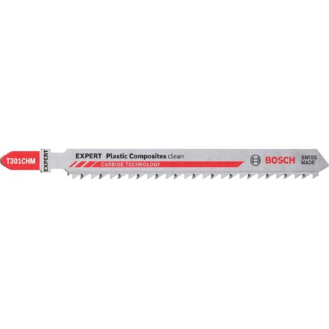 Bosch Accessories 2608900566 EXPERT ‘Plastic Composites Clean’ T 301 CHM Stichsägeblatt, 3 Stück 3 S