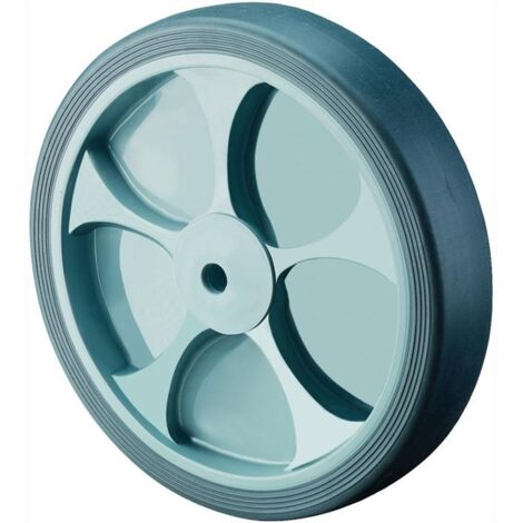 Ersatzrad D.125mm – Tragkraft 120kg – thermoplastisches Gummirad grau – Achs-D.15mm – Nabenl.50mm – Bs Rollen (1/4)