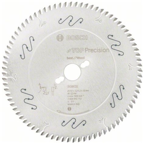 Bosch Kreissägeblatt Top Precision Best for Wood, 250 x 30 x 3,2 mm, 80