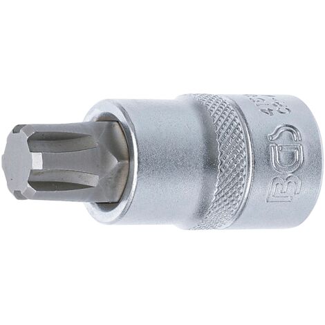 Bgs Technic – BGS Bit-Einsatz Innenvierkant 12,5 mm (1/2") Keil-Profil M14 – für RIBE – Chrom-Vanadium-Stahl – 55 mm – 4158 (1/2)