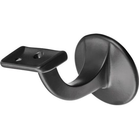 Handlaufträger 3508 Aluminium kunststoffbeschichtet schwarz Durchmesser Wandplatte 56 mm gerade Auflage