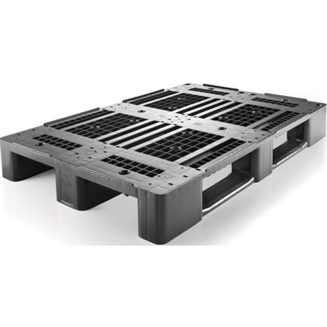 CRAEMER Kunststoffpalette L1200xB800xH150mm 3Kufen durchbrochen m.Rand HD-PE - 83360201