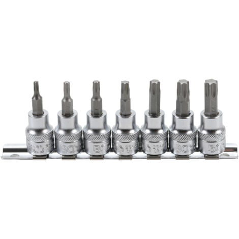Bit-Einsatz-Satz  Antrieb Innenvierkant 10 mm (3/8")  T-Profil (für Torx) T15 - T50  7-tlg. (1/3)
