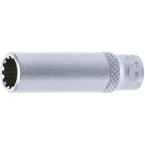 BGS Steckschlüssel-Einsatz Gear Lock tief Antrieb Innenvierkant 6,3 mm (1/4") SW 9 mm - 10159 (1/3)