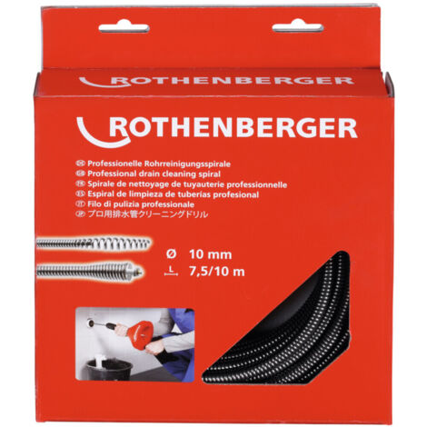 ROTHENBERGER Spiralwerkzeug L.10m Wellen-D.10mm m.Keulenkopf - 72422