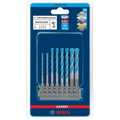 Bosch EXPERT HEX-9 Multi Construction Pick & Click Set 3–8 mm - 2608901455