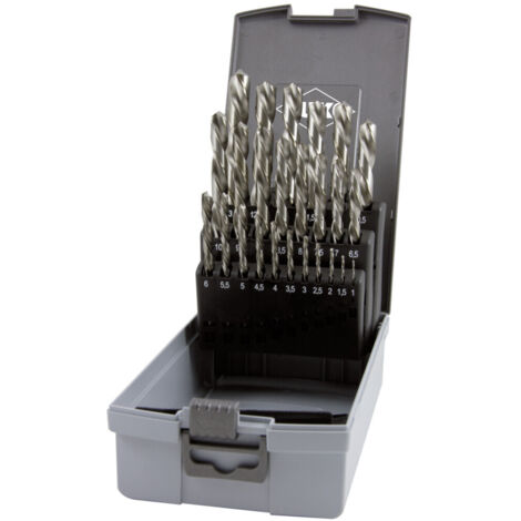 RUKO Spiralbohrer-Satz DIN 338 Typ N, HSS-G - linksschneidend in ABS-Kunststoffkassette - 25 tlg. - 214215LiRO (1/5)
