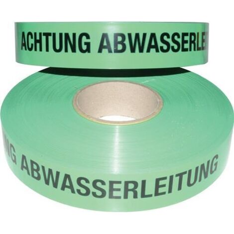 Trassenwarnband Aufdruck Achtung Abwasserleitung Breite 40 mm Länge 250 m grün