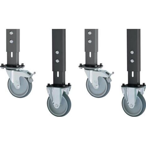 Robuster Rollensatz 2 Lenk- + 2 Bockrollen 125 Mm Elastik Grau Alu – Leise, Bodenschonend & Hoch Belastbar
