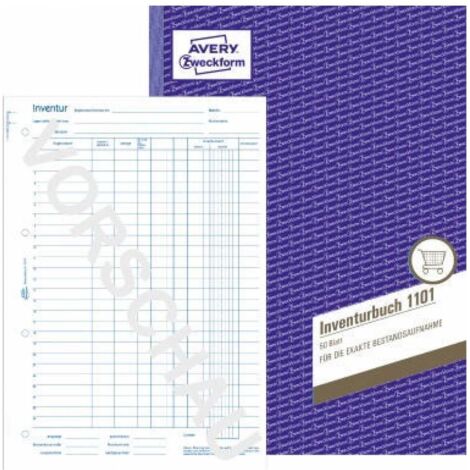Avery Zweckform Inventurbuch 1101 DIN A4 50Blatt (1/5)