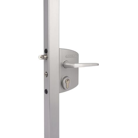 Gittertorschlossset LAKQ, PZW, 160 x 90 x 31 mm, Aluminium silberfärbig