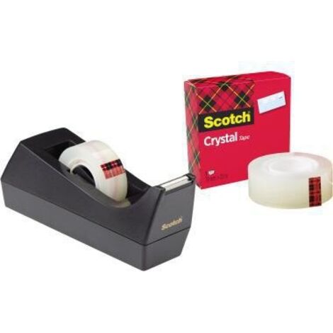 Tischabroller ® Sparset C38 19 mm x 33 m (B x L) inkl. 1 Rolle ® Crystal Klebefilm 19 mm x 10 m (B x L) schwarz
